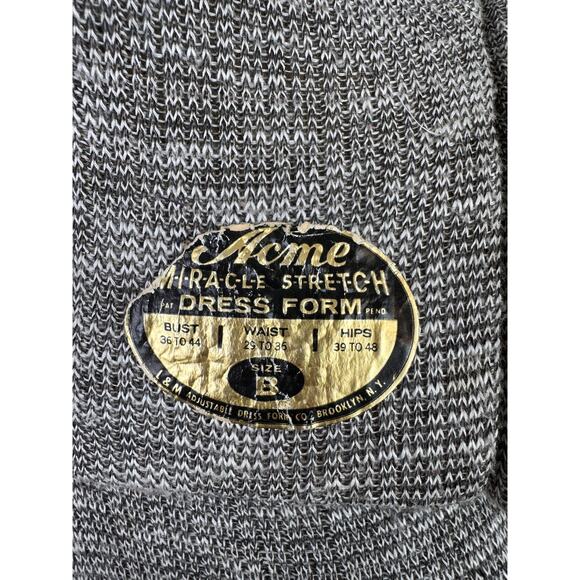 VTG ACME Gray Miracle Stretch Adjustable Dress Form Mannequin Sewing Dress B - Picture 3 of 7